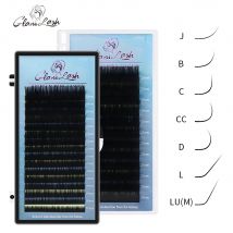 GLAMLASH Mix 7~15/15-20/20-25mm handgemachte koreanische Pbt J/B/C/D/L/LU(M) CURL Wimpernverlängerung natürliche weiche Faux Mink Lash