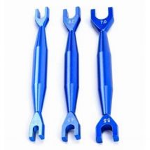 Blue / Titanium 4-7mm Aluminium Turnbuckle Turner Wrench 4.1mm Header Gap 3.0-4.0 / 4.5-5.0 / 5.5-7.0 for RC Car Tools