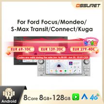 Radio con GPS para coche, reproductor Multimedia con Android, Carplay, para Ford Focus Fiesta Ford C