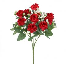 Red Rose Bouquet For Wedding Bridal Bouquets Artificial Flower Home Room Decor Hotel Party Decoration Desk Plants