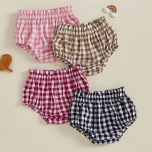 Newborn Baby Casual Plaid Print Shorts Bloomers PP Pants Cotton Soft Triangle Baby Girl Shorts