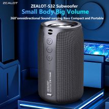 Altavoz inalámbrico Zealot-S32 para exteriores, Subwoofer portátil, resistente al agua IPX 6, emparejamiento Dual, batería de 1800mAh