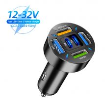 6 Ports USB-Autoladegerät 66 W PD USB Typ C Schnelllade-Autotelefon-Ladegerät für Samsung Huawei Xiaomi iPhone