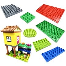 Klassische große Bausteine, kompatibel mit Ziegelsteinen, 64 Punkte, Grundplatte, Zubehör, transparent, 32-Loch-Ziegel, Spielzeug für Kinder, Geschenk