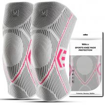 1/2 PC Supporto professionale per ginocchio Manicotto per ginocchio a compressione Ginocchiere in silicone antiscivolo per dolore al ginocchio Strappo al menisco