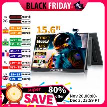 HGFRTEE Monitor portatile da 15,6 pollici 60Hz 1080P con schermo da gioco HDMI USB-C Display esteso per PC portatile Mac Switch Xbox PS4/5