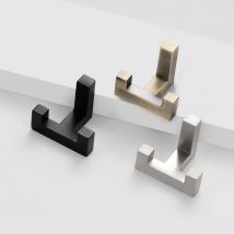 SARIHOSY Wall Hook Coat Hooks 5 Pcs Black Matt Double Hooks for Entryway Kitchen Bathroom Heavy Duty Hook Bathroom Accessories