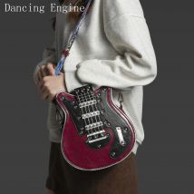 Purses And Handbags For Women Luxury Designer Leather Crossbody Shoulder Bag Handmade Guitar Shape purse Bags Purse