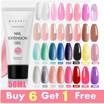 Makartt Poly Nail Extension Gel 50ML Pink Clear White Blue Acryl Nail Gel Trendy Nail Art Design French Manicure For Starters