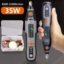 35W USB bezprzewodowe narzędzie obrotowe Dremel DIY Mini wiertarka grawerowanie długopis elektryczny 3-biegowy Mini zestaw wierteł bezprzewodowych 8500r-21000r/min