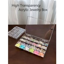 12/21/24 Grids Nail Art Organizer Box Glitter Rhinestones Gems Storage Case Box Diy Jewelry Beads Embroidery Organizer Container