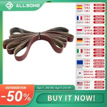 Allsome 10 Stück 533 x 30 mm Schleifbänder, Holz- und Metall-Polier-Schleifpapier-Schleifband für BG-3202 Bandschleifer, Körnung 40–1000