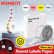 Round Niimbot D11 D110 D101 Sticker Label Transparent White Color Waterproof Thermal Paper For NIIMBOT Mini Portable Label Maker