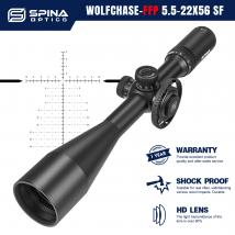 SPINA OPTICS HD WolfChase 5.5-22X56 FFP Taktisches Jagdzielfernrohr 10-300m mit Seitenparallaxe und Turretsperre, geeignet für PCP/Carbine/AR .308