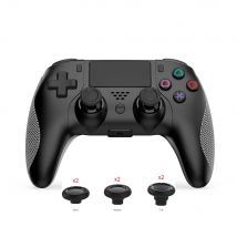 Drahtloser Gamecontroller für Ps4/Ps4 Slim/PS4 Pro mit 4 Wiperkappen unterschiedlicher Höhe. Duale Vibration, 6-Achsen-Bewegungssteuerung