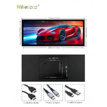 Wisecoco12.3/11.3'' 1920x720 Touch Portable Monitor Stretched Bar Screen HDMI Gaming Monitor for PC Laptop Raspberry Pi 5/4/3