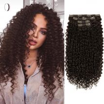 Synthetische Clip-in-Haarverlängerungen, verworrene lockige Haarverlängerungen für Frauen, 66 cm, superlange Maiswelle, voller Kopf, künstliche Haarteile