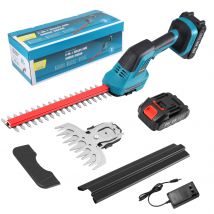 Heckenschere, 2-in-1, kabellose Gras- und Strauchschere mit 120/300 mm Grasschere, 4000 mAh Gartenschere für Hecken und Rasen