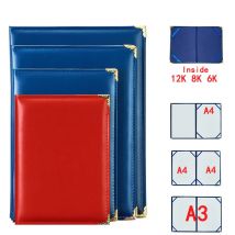 12K(2PCS)  6K 8K Hold B5 A4 A3 PU Leather Certificate Cover Award Folder