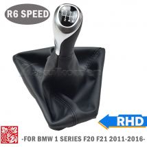 Manueller 6-Gang-Auto-Schaltknauf, Schaltknauf, Auto-Styling-Zubehör für BMW 1er F20 F21 2011 2012 2013–2016, mit Ledermanschette