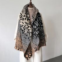 2024 Luxusmarke warme Kaschmir Schal Frauen Leopard Winter dicke Schals und Wraps Design Bufandas Poncho weibliche Echarpe Femme