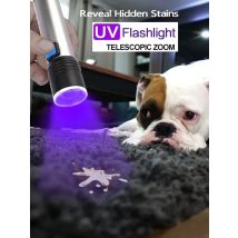 1/2PCS USB Charging Ultraviolet Zoomable Waterproof Flashlights UV Torch Portable Lamp Pet Urine Detector Hunting UV Light