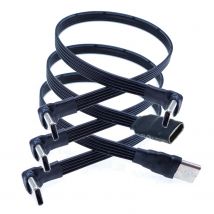 50 cm Typ C auf USB-C 90 °   Abgewinkeltes Adapterkabel Powerbank flexibles Kabel PD-Kabel Ladekabel USB C gebogenes flaches Silikonkabel