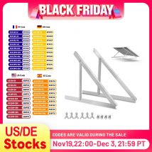 CP-SETUNO Staffe di montaggio inclinabili per pannello solare regolabili da 45 pollici Supporta pannello solare fino a 100 W-500 Watt per qualsiasi superficie piana, tetto, camper