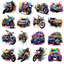 15CM Graffiti Sport Motorrad Eisen Aufkleber Patch Für Kleidung kinder T-shirts DIY Jacke Patch Coole Aufkleber