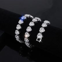 Naszyjnik z nowymi, błyszczącymi kryształkami w kształcie serca, 45 cm, bransoletka typu łańcuszek tenisowy w stylu hip-hop, modna biżuteria rockowa na imprezę.