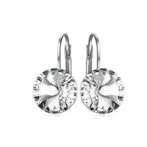 Fashion Crystals From Austrian Dangle Earring Silver Color Bella Round Dorp Earrings For Women Party Wedding Bijoux Gift