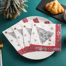 Weihnachtsfeier Ambiente, dekoratives Papier, Familienpapierhandtuch, bedruckte Serviette, bunte Weihnachtsserie, quadratisches Seidenpapier