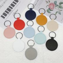 Kit fai da te per portachiavi da 10 pezzi, portachiavi rotondi per donna, portachiavi in pelle PU, ideali per regali natalizi e bomboniere