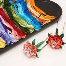 8 Stück (20 m für jede Farbe) DIY Farbe Maulbeerseidenlinie Zweig Manueller Stickgarn für Vintage Folk Craft Samtblumen