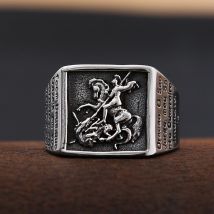 Vintage Edelstahl Saint Michael Schutzring Herren Punk Roman Paladin Abzeichen Biker Ring Schmuck Kostenloser Versand