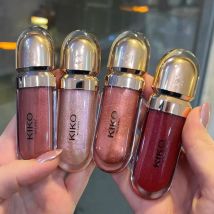 KIKO 3D Flüssiger Lipgloss Transparenter Lipgloss Spiegel-Lippenstift Pflegender Glänzender Lippenverstärker Nicht Verblassend Milchtee-Bohnenpaste Make-up