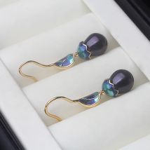 Echter natürlicher weißer Süßwasser-Ohrstecker, Perle, Damen, Hochzeit, Tropfen, Silber 925, Perlenohrringe, Schmuck, Ehefrau, Geburtstagsgeschenk, Rosa