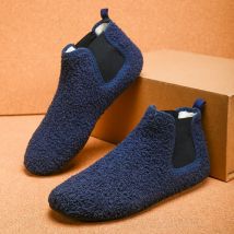 Winter Männer Baumwolle Schuhe Warme Plüsch Gefüttert Innen Männlichen Haus Hausschuhe Outdoor Männer Wanderschuhe Stiefeletten Mann Casual Wohnungen Schuhe