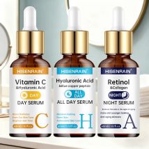 HISENRAIN Siero di vitamina C + retinolo + acido ialuronico Duo |   Combinazione schiarente e idratazione antietà |   Per tutto il tipo di pelle.