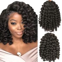 Ombre Flechthaar Jumpy Wand Curl Häkelzöpfe Synthetische Häkelhaarverlängerung für schwarze Frauen Jamaican Bounce Curly Hair