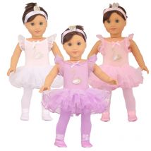 Puppenkleidung Tanzkleid Set für 14-18 Zoll Baby Neugeborene Puppen Outfit Urlaubsgeschenke für Mädchen 43 cm Neugeborene Puppe Ballettkleider