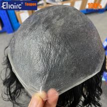 0,02 mm superdünne männliche Haarprothese-Hautperücken für Männer, 15,2 cm große Herren-Kapillarprothese, 100 % Echthaar, dünnstes Haut-Toupet für Männer