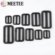10-100 pezzi 20-50mm cursore in plastica nera Tri Glide regolano fibbie per cinghie zaino tessitura fibbia per cintura accessori per bagagli fai da te