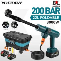 Hidrolavadora eléctrica de alta presión sin escobillas YOFIDRA 200Bar con pistola de agua y cubeta, limpiador de autos con pistola pulverizadora para batería Makita de 21V.