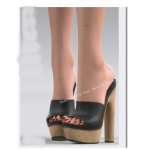 Schwarze Holzmuster-Plateau-Sandalen mit klobigem Absatz, Peep-Toe, modisch, sexy, cool, 2025, Sommer, große Damenschuhe, Zapatillas Mujer