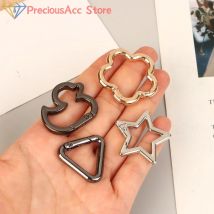 5Pcs Stern Ente Blume Form Frühling Ring Offene Schnalle Schlüsselbund Karabiner Snap Clip Für Leder Tasche Handtasche Gürtel Strap stecker