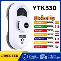 DIVEDEER Robot per la pulizia delle finestre Anti-caduta Specchio per vetro con aspirazione intelligente Telecomando senza fili Pulizia automatica del vetro