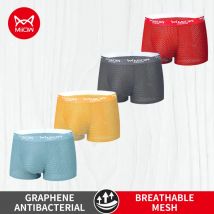 Miiow 4pcs Eis Seide Männer Unterwäsche Boxer Mesh atmungsaktive Herren Höschen anti bakterielle Herren Unterhose L-4XL Mann Boxer sexy Trunks