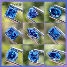 Moissanit-Stein, Saphirblau, Asscher, ovales Kissen, Prinzessin, strahlende Birne, Marquise-Herz, Smaragdschliff, fortgeschrittener Schmuck, GRA-Bericht