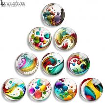 12 mm, 10 mm, 20 mm, 25 mm, 30 mm, 40 mm, 860 Blumenmischung, runder Glas-Cabochon, Schmucksuche, 18 mm Druckknopf-Charm-Armband